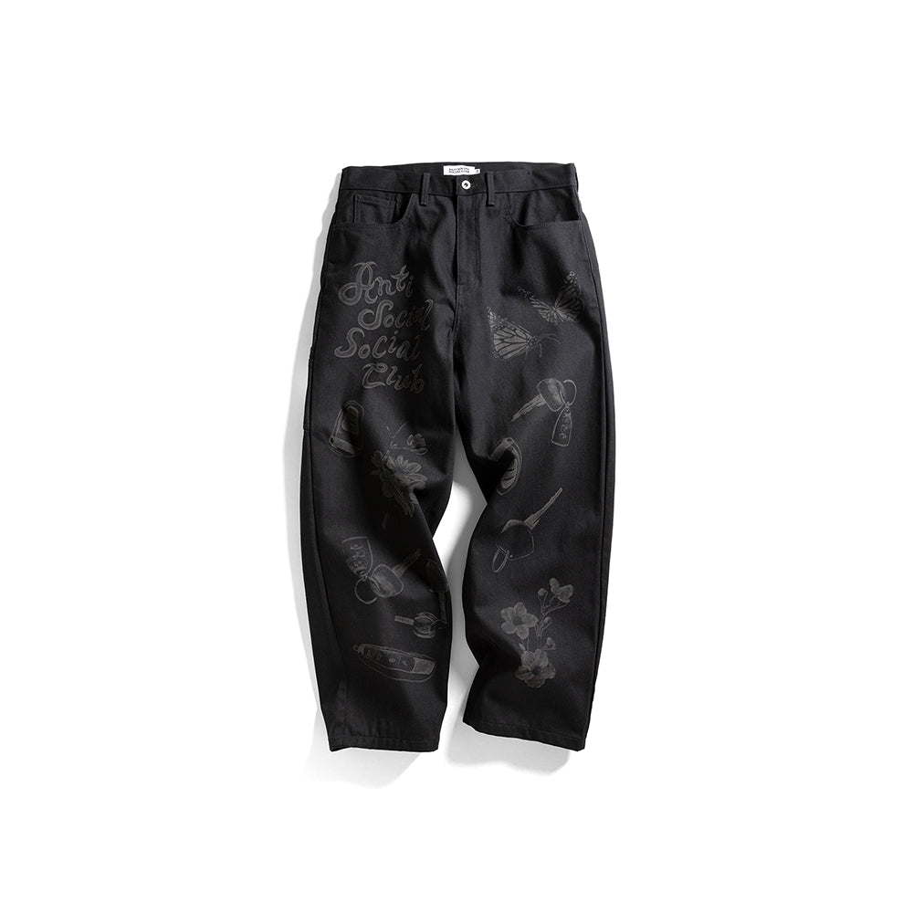 Laser Etched Jeans - Black