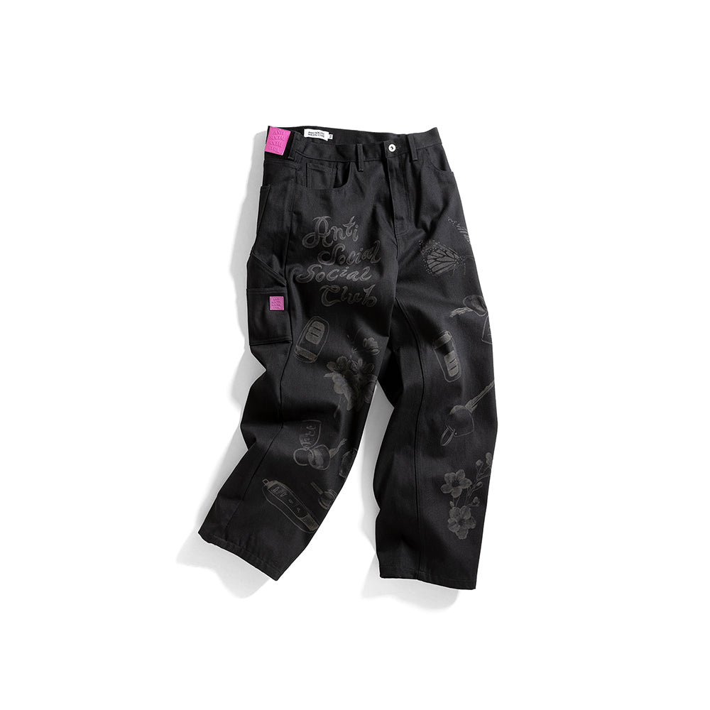 Laser Etched Jeans - Black