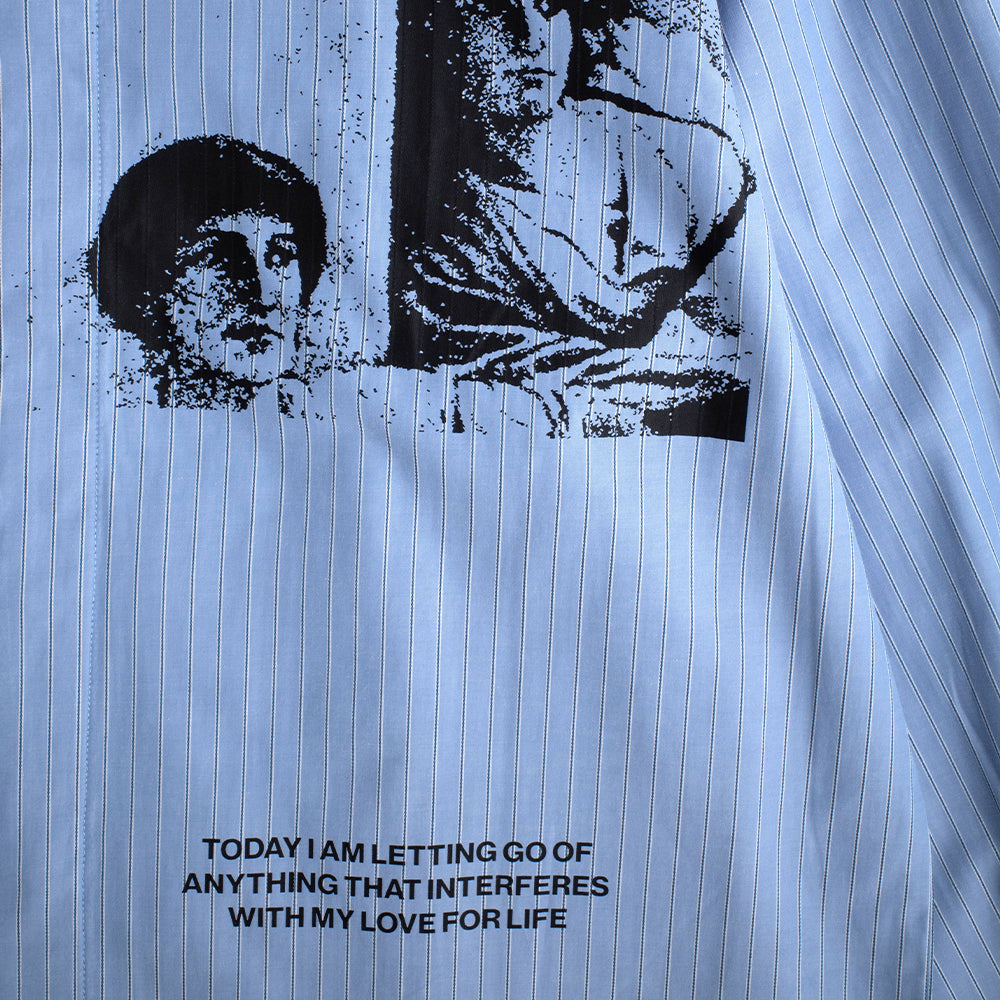 Letting Go Today Button Up - Blue