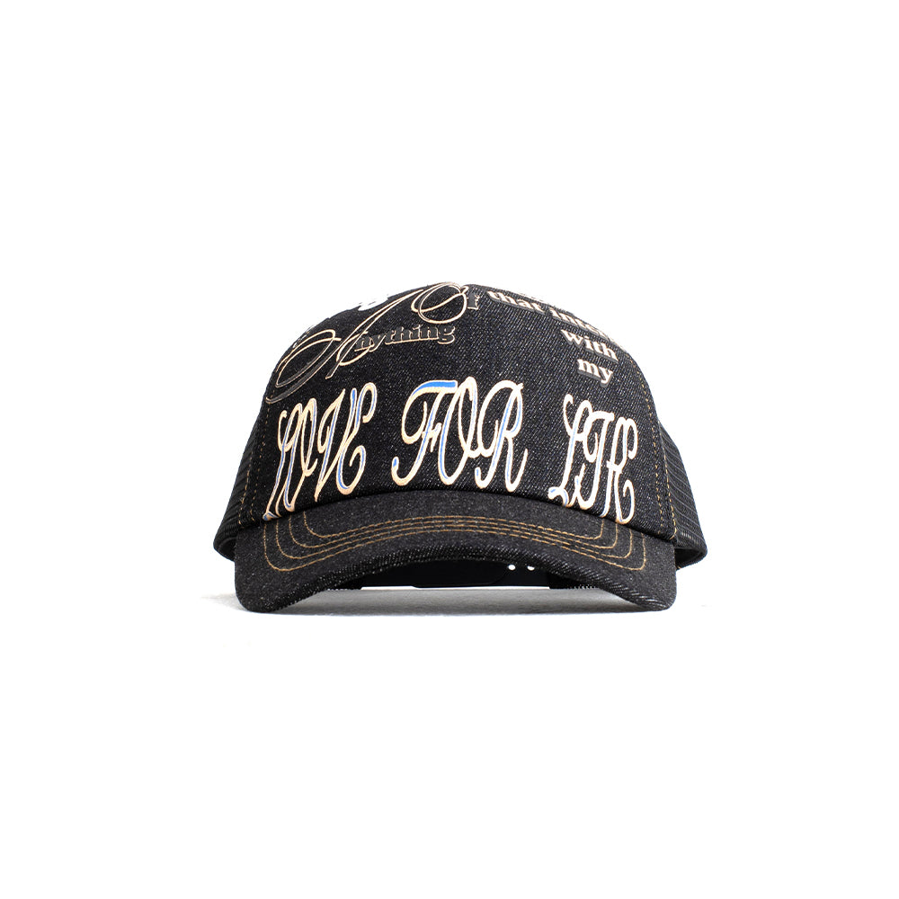Love For Life Trucker Cap - Black Denim