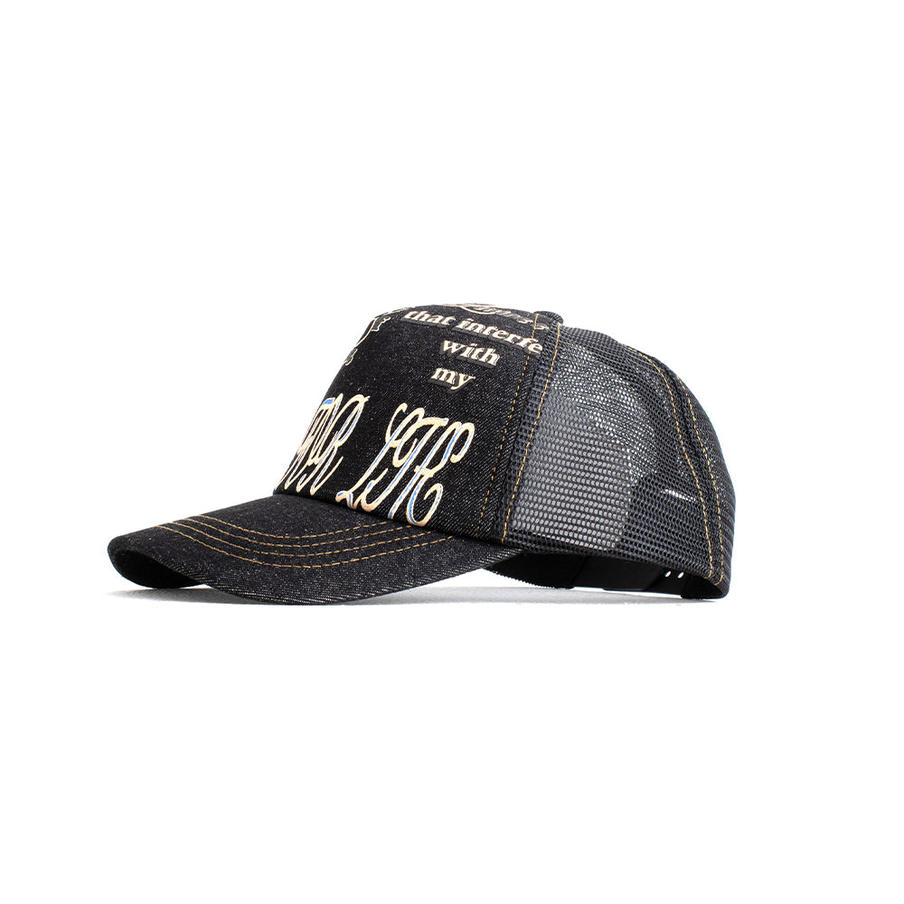 Love For Life Trucker Cap - Black Denim