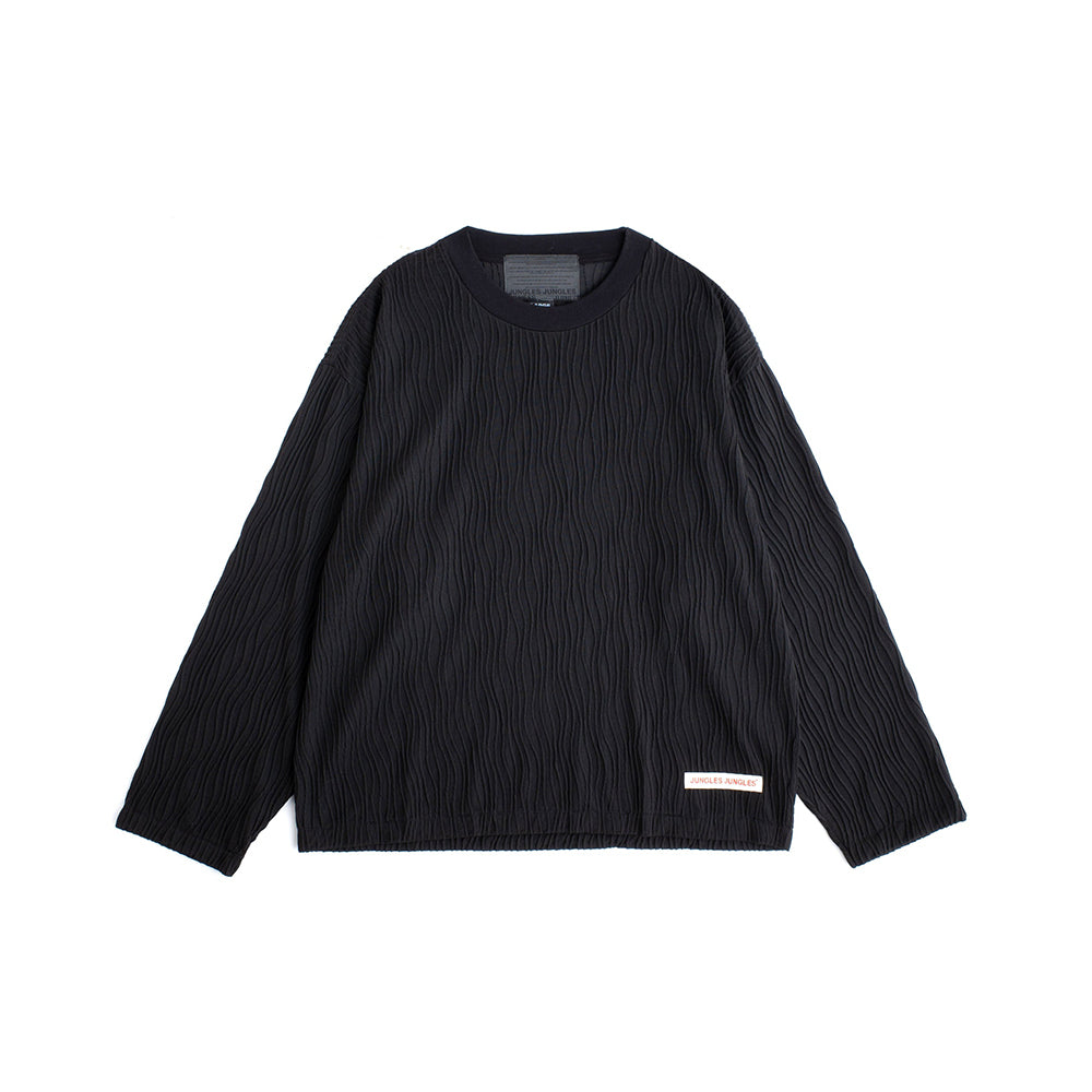 Wavy Long Sleeve Tee - Black