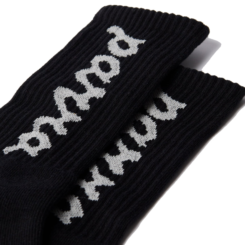Lowercase Scriptlogo Crew Socks - Black