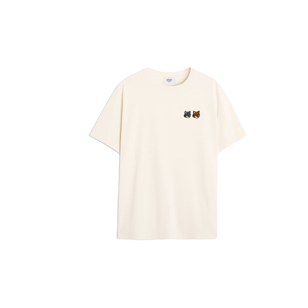 Double Bold Fox Head Comfort T-Shirt - Latte