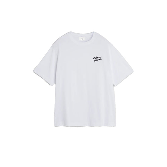 Handwriting Embroidery Oversize Tee (White/Black)