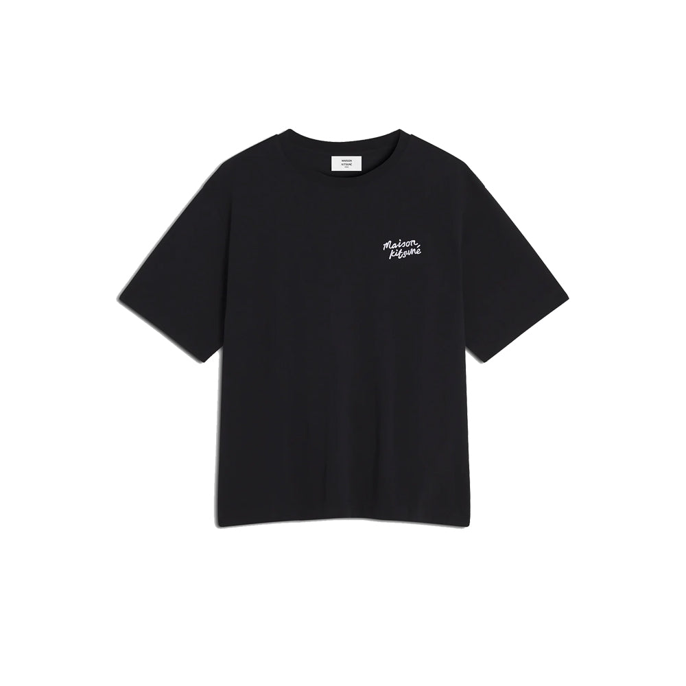 Handwriting Embroidery Oversize Tee (Black/White)