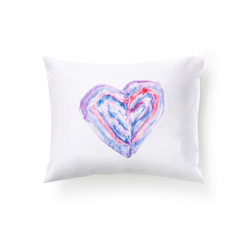 Heart Pure Poplin Pillow Case (White)