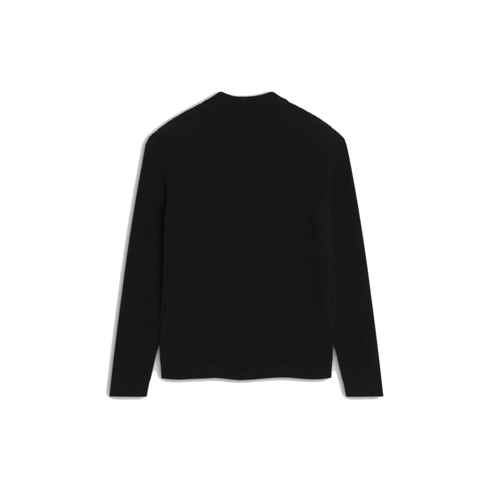 Handwriting Comfort Ribbed Cardigan (Black)