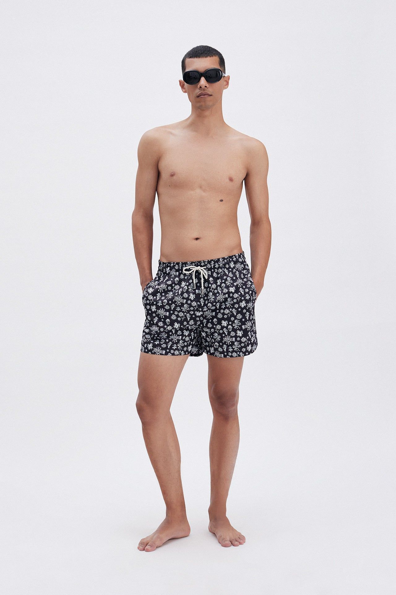 Classic Swim Shorts Black Mexican Birds x Marion Deuchars