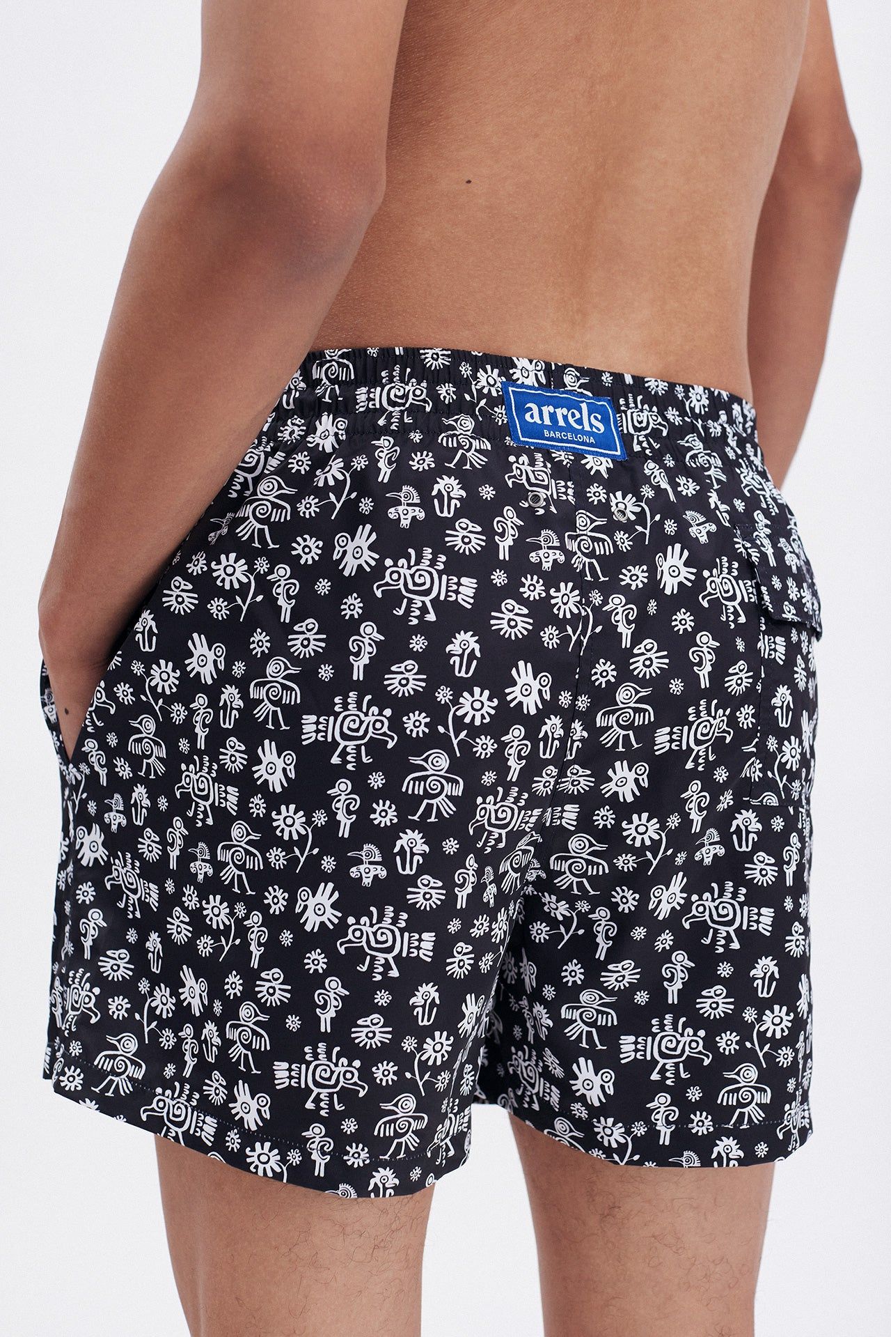 Classic Swim Shorts Black Mexican Birds x Marion Deuchars