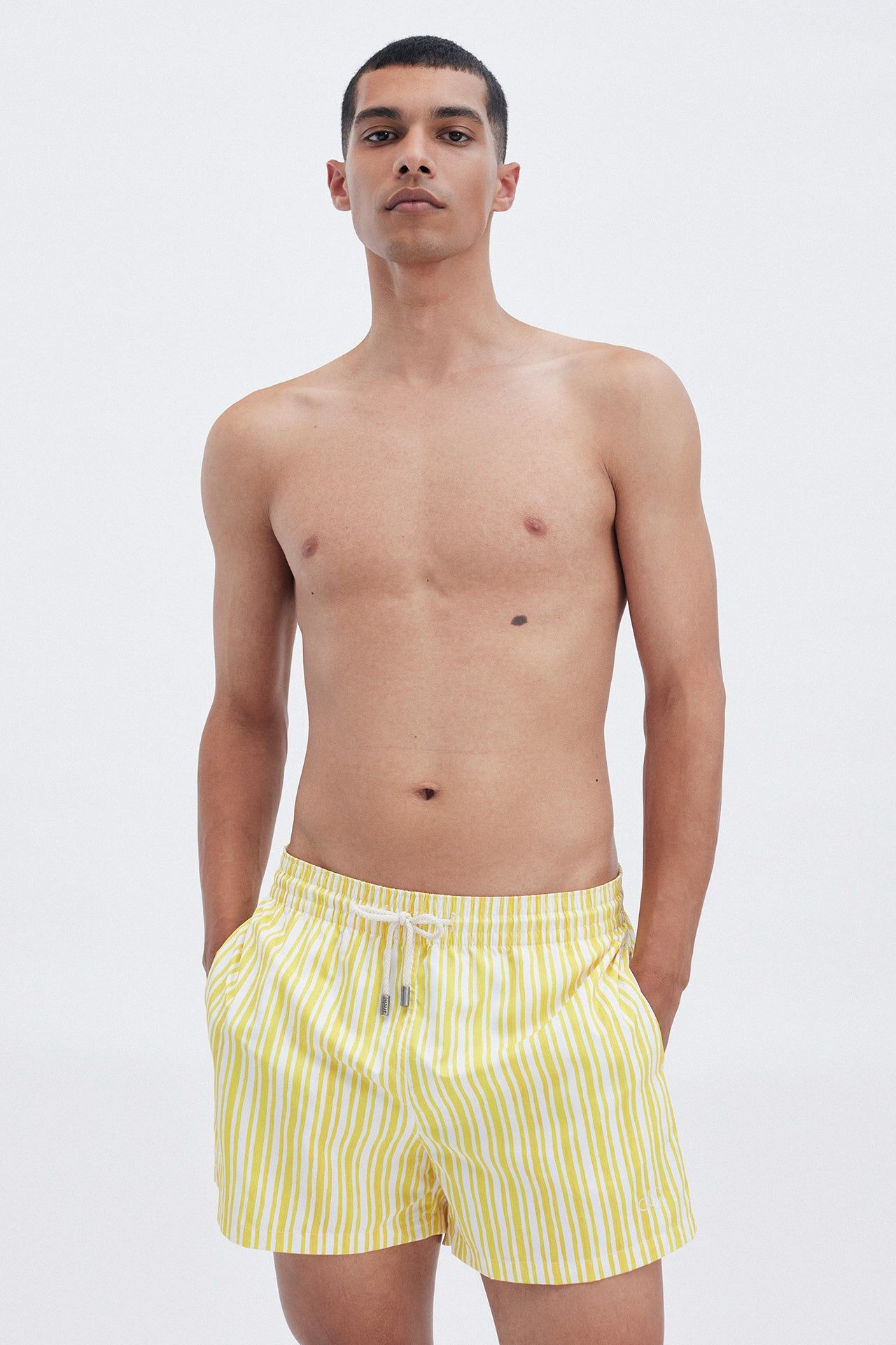 Classic Swim Shorts Yellow Trazos x Alvaro Picardo