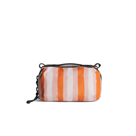 Maison Kitsune x Topologie Striped Mini Bottle Bag (Peach Fruit/Marigold Red)