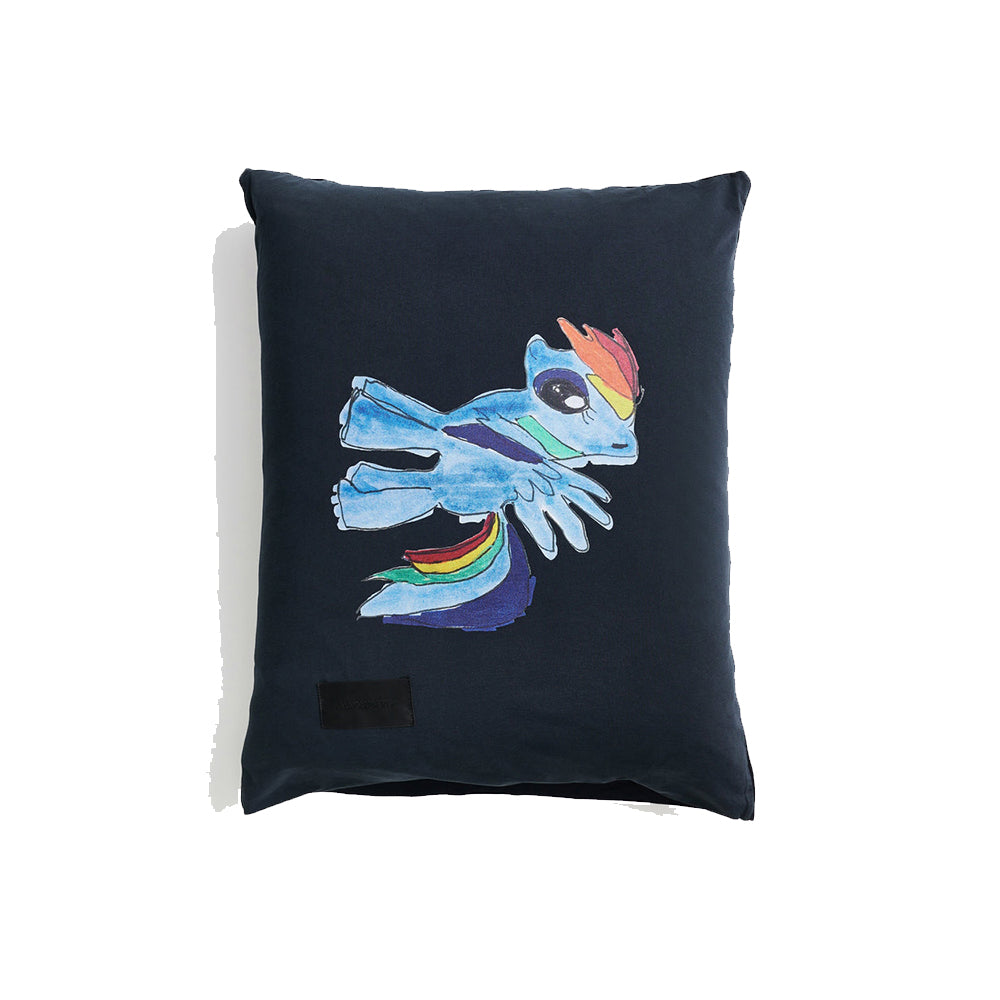 Rainbow Pony Pure Poplin Pillow Case (Black)