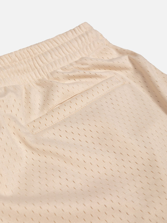 Mesh Logo Basketball Shorts (Cream)