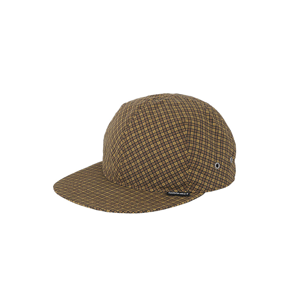 Mini Check Nylon Cap - Brown Check