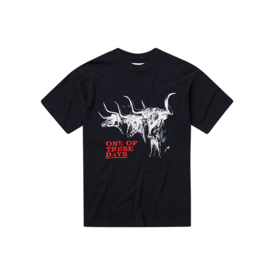 Long Horn Short Sleeve T-Shirt (Washed Black)