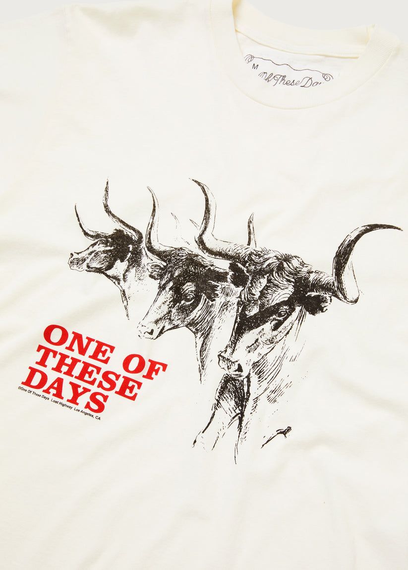 Long Horn Short Sleeve T-Shirt (Bone)