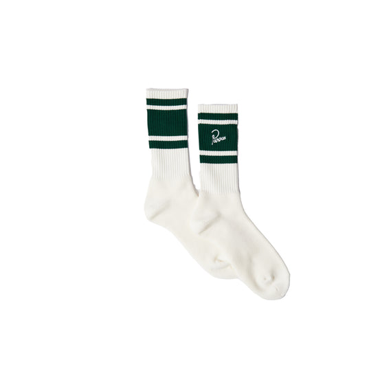 Signature Striped Crew Socks (Off White)