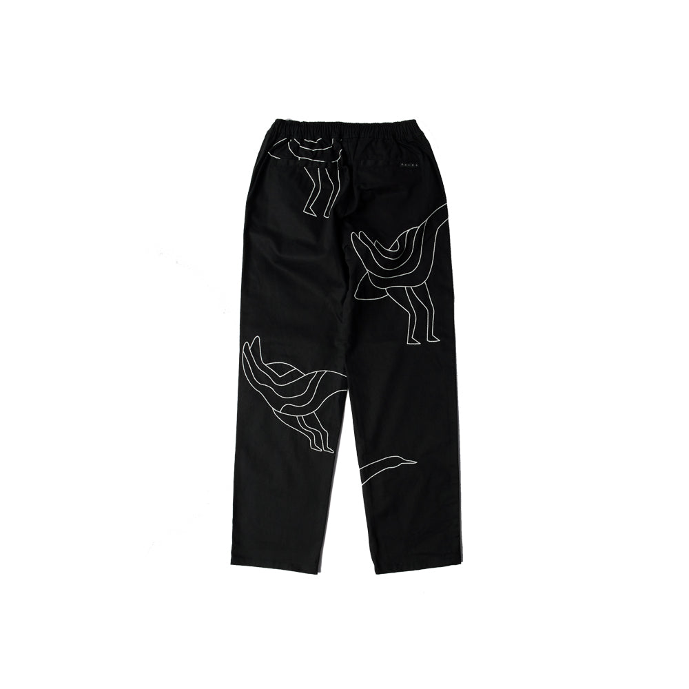 Stitched Up Duck Pants (Black/White)