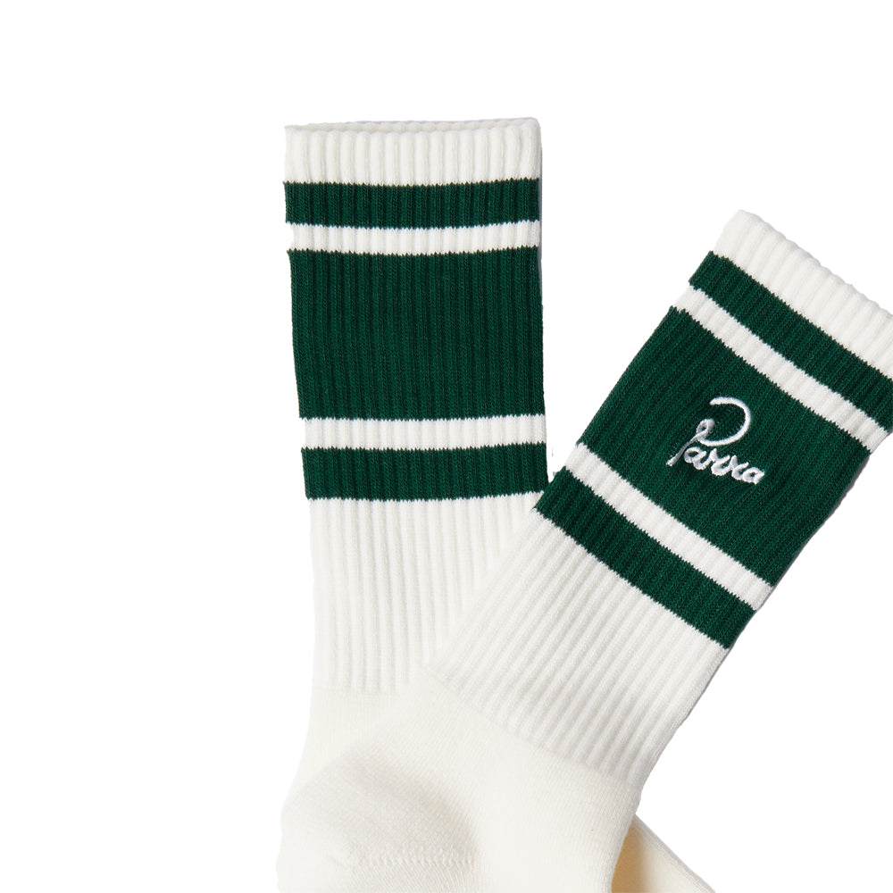 Signature Striped Crew Socks (Off White)