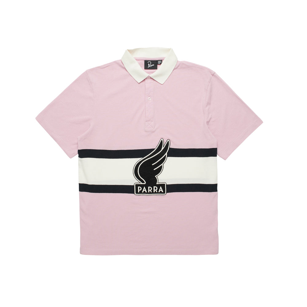 winged logo polo shirt (pink/off white)