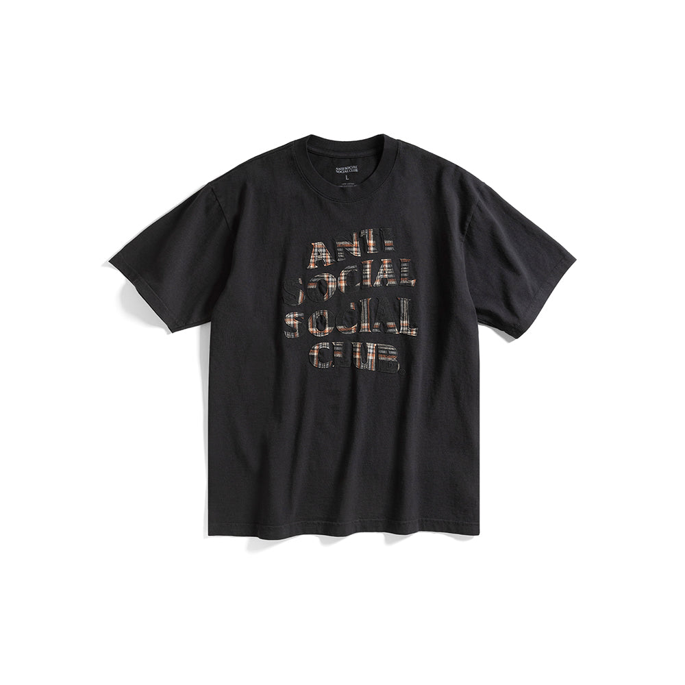 Plaid Applique Tee - Black/Plaid