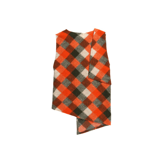 Wrap Knit Vest (Orange/Olive Poly)