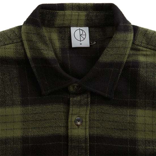 Mike LS Shirt Flannel (Black/Army Green)