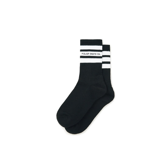 Rib Socks Fat Stripe (Black)