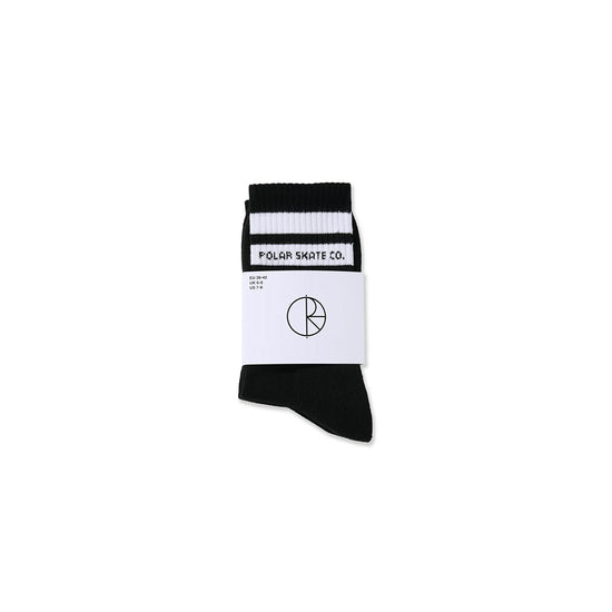 Rib Socks Fat Stripe (Black)