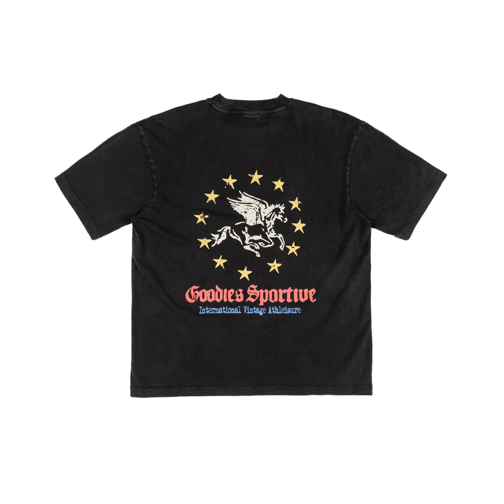Pegasus Union Tee - Washed Black