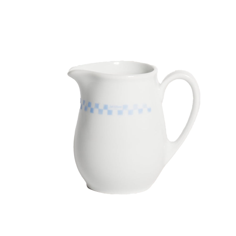 Checkerboard Porcelain Milk Jar - Grey Blue