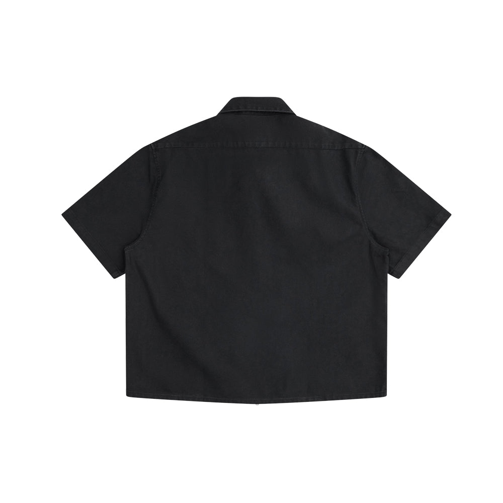 No Bullying SS Zip Shirt Woven (Black)