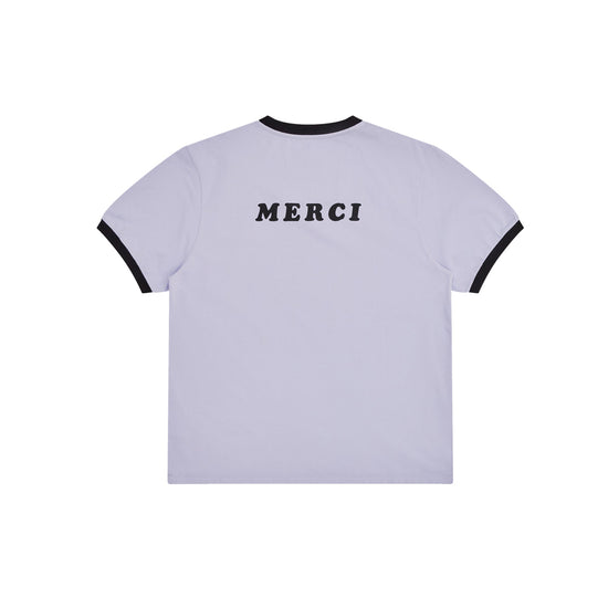 Merci Ringer T-Shirt Knit (White)