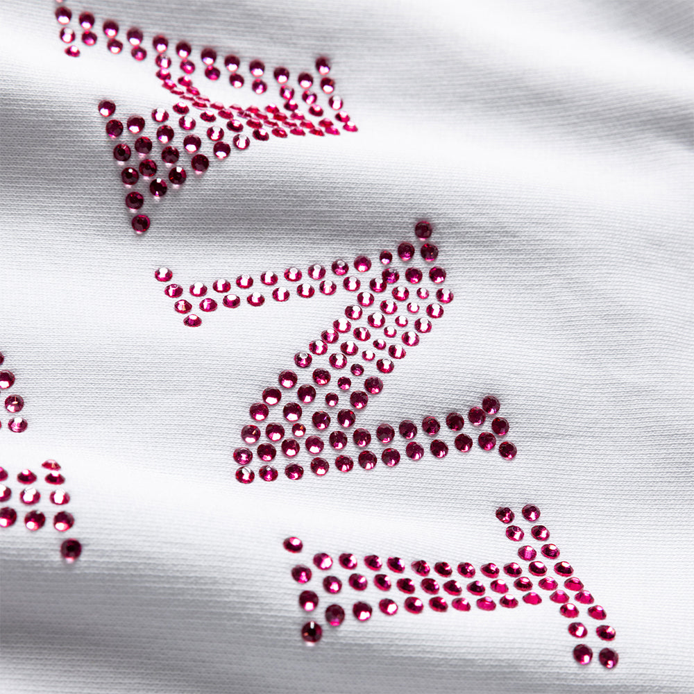 Rhinestone Mind Games Hoodie - White/Pink