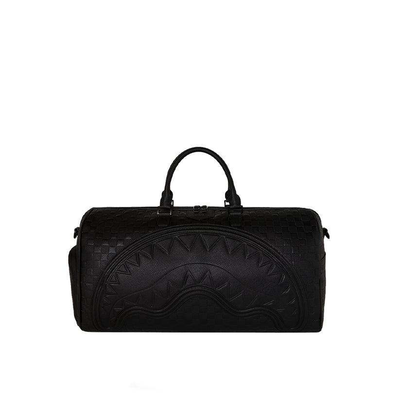 Raised Check Large Duffle - Black