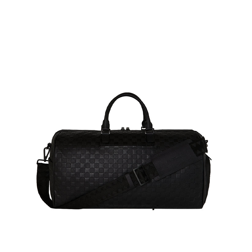 Raised Check Large Duffle - Black