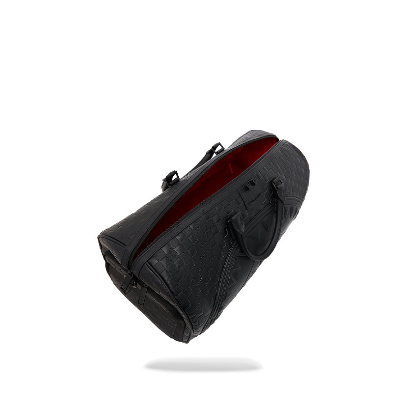 Raised Check Large Duffle - Black