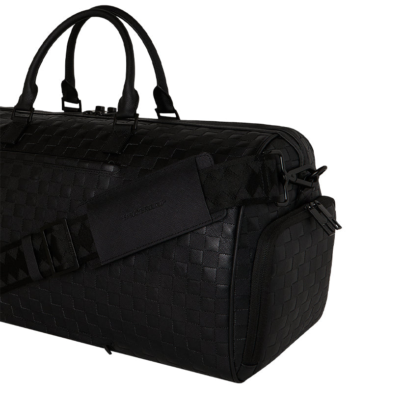 Raised Check Large Duffle - Black