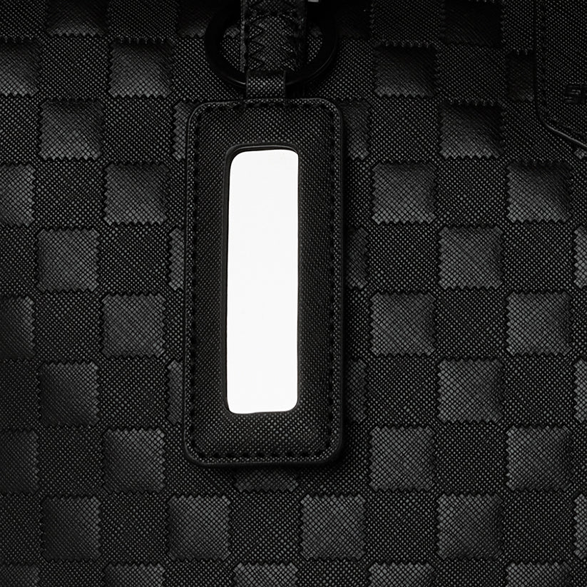 Raised Check Tote - Black