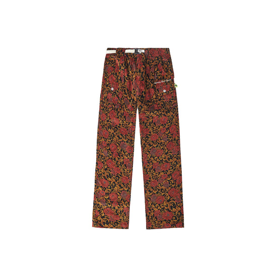 Abc. Floral Jacquard Work Pant (Red/Black)