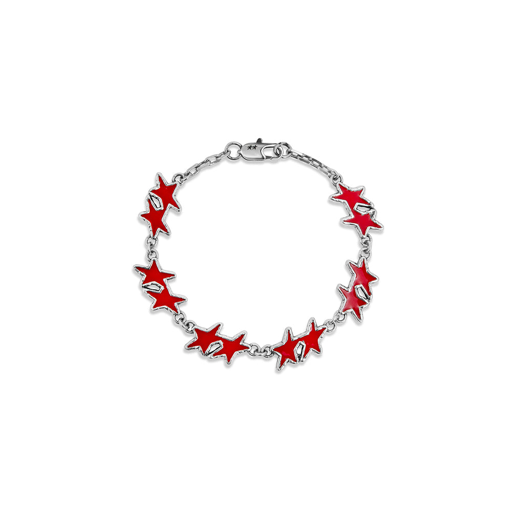 Red Melted Stars Bracelet -Red