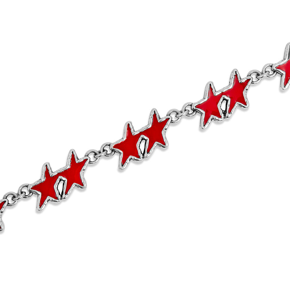Red Melted Stars Bracelet -Red