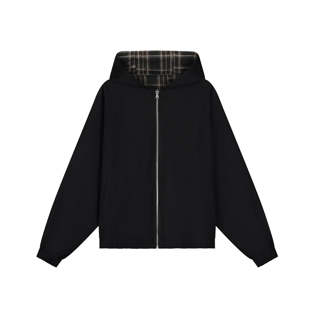 Reversible Hooded Jacket - Black