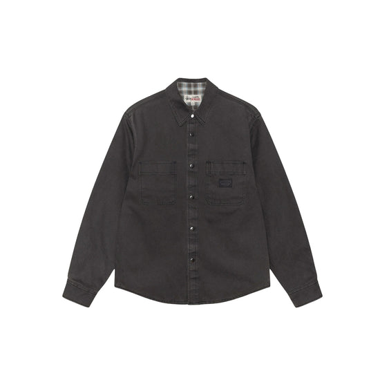 Heavy Washed Canvas Shirt (Black)