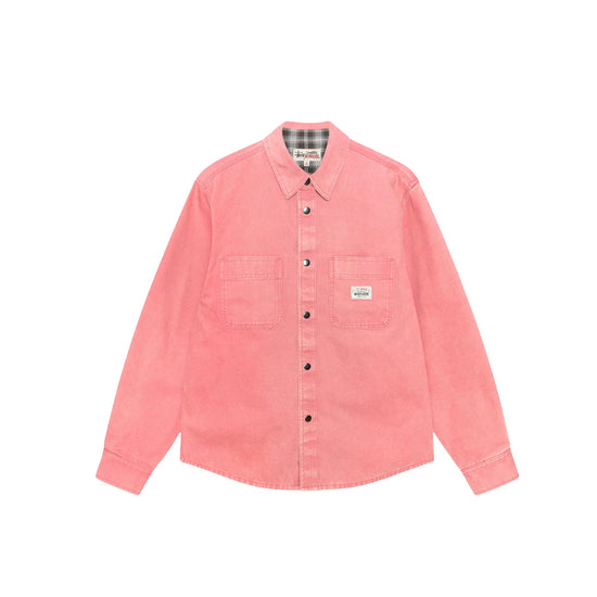 Heavy Washed Canvas Shirt (Berry)