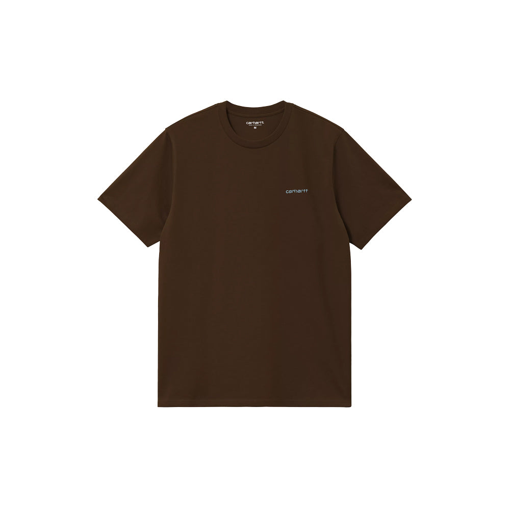 S/S Script Embroidery T-Shirt (Liberica/Air Sky)