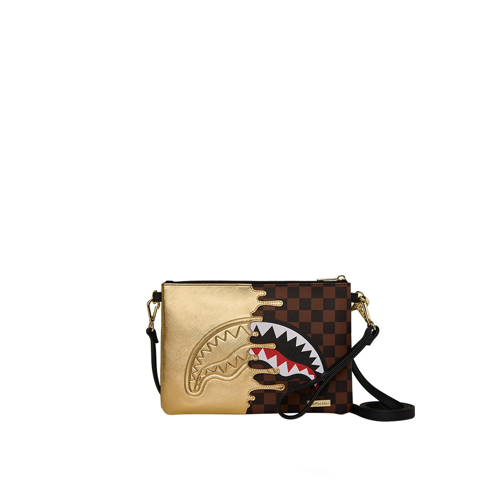 Sharks In Paris Gold Drip Crossover Clutch - Multi