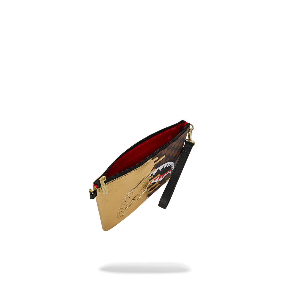 Sharks In Paris Gold Drip Crossover Clutch - Multi