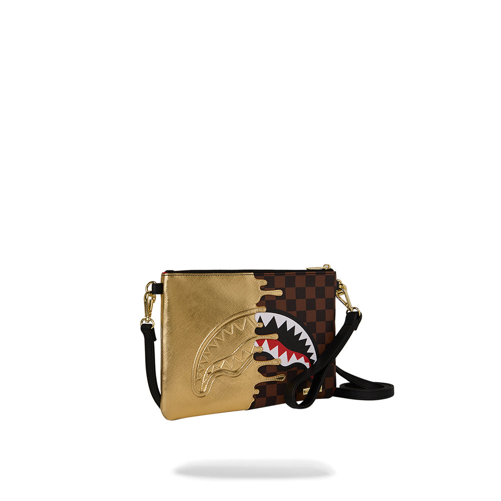 Sharks In Paris Gold Drip Crossover Clutch - Multi